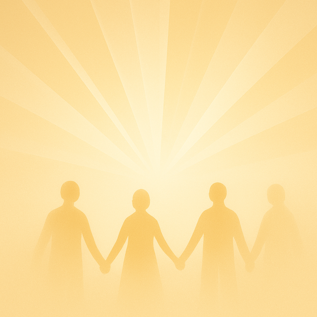 Community holding hands together